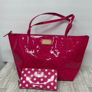Kate Spade pink bag and wallet